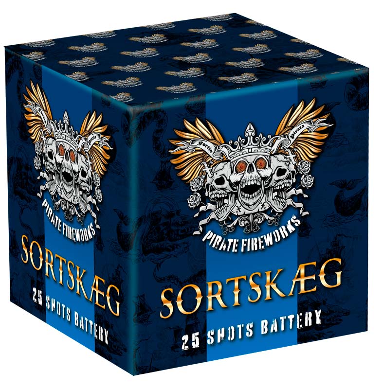 Royal Fireworks sortskæg batteri - 25 skud.