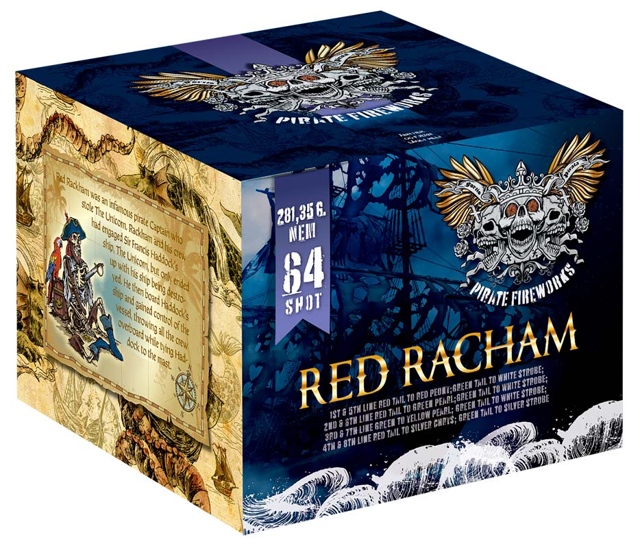 Royal Fireworks Red Racham battier - 64 skud