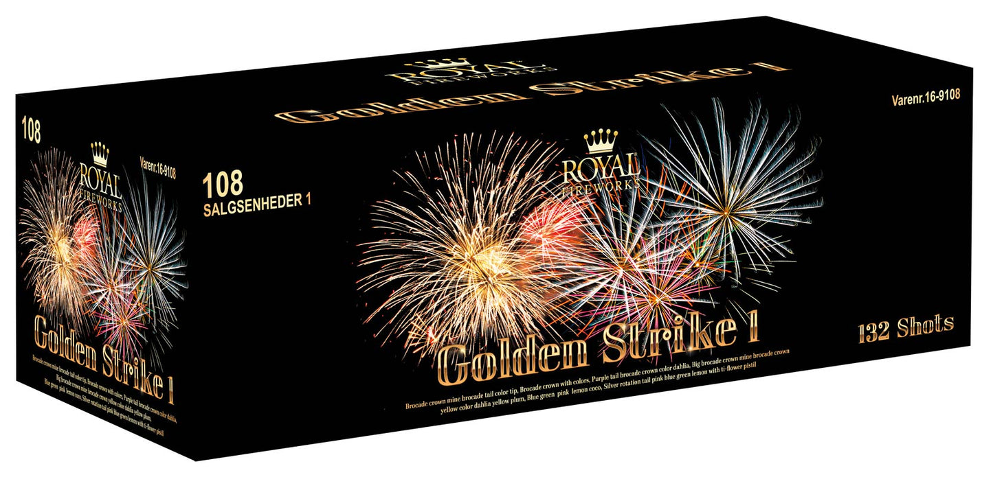 Royal fireworksGolden Strike 1 batteri - 132 skud