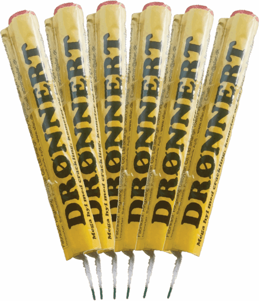 Drønnert – Fontæne med heksehyl hele vejen op raketter 6 stk