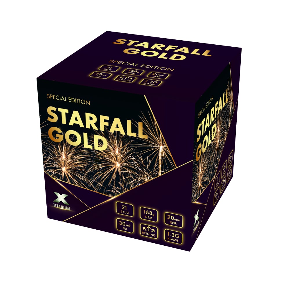 Starfall Gold batteri 21 skud - 20 mm