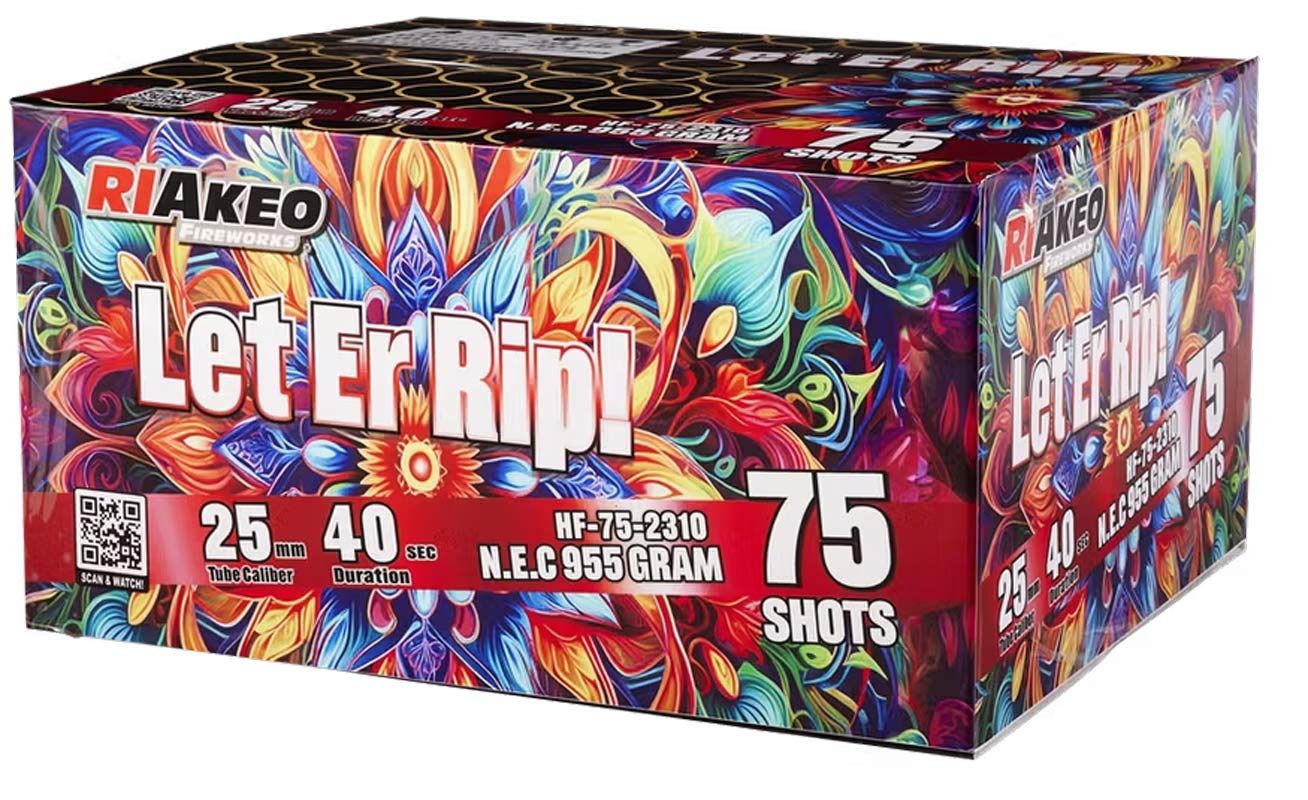 Riakeo Let er Rip batteri 75 skud - 25 mm